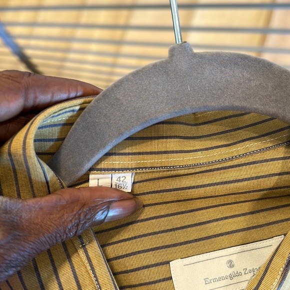 Ermeneglide Zegna men’s pin stripped large long sleeve designer, 100% cotton. - Picture 5 of 7